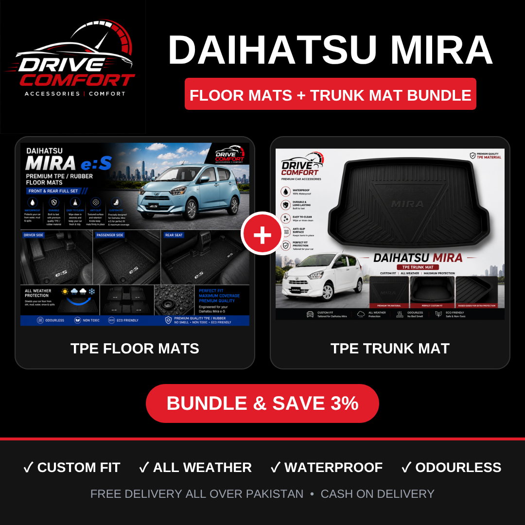 Daihatsu Mira TPE Floor Mats + Trunk Mat Bundle