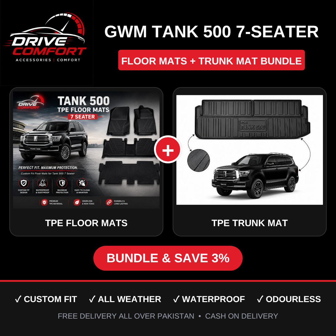 GWM Tank 500 (7-Seater) TPE Floor Mats + Trunk Mat Bundle