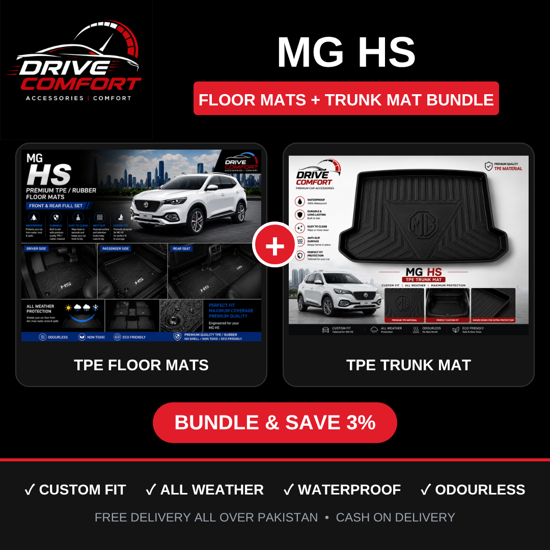MG HS TPE Floor Mats + Trunk Mat Bundle