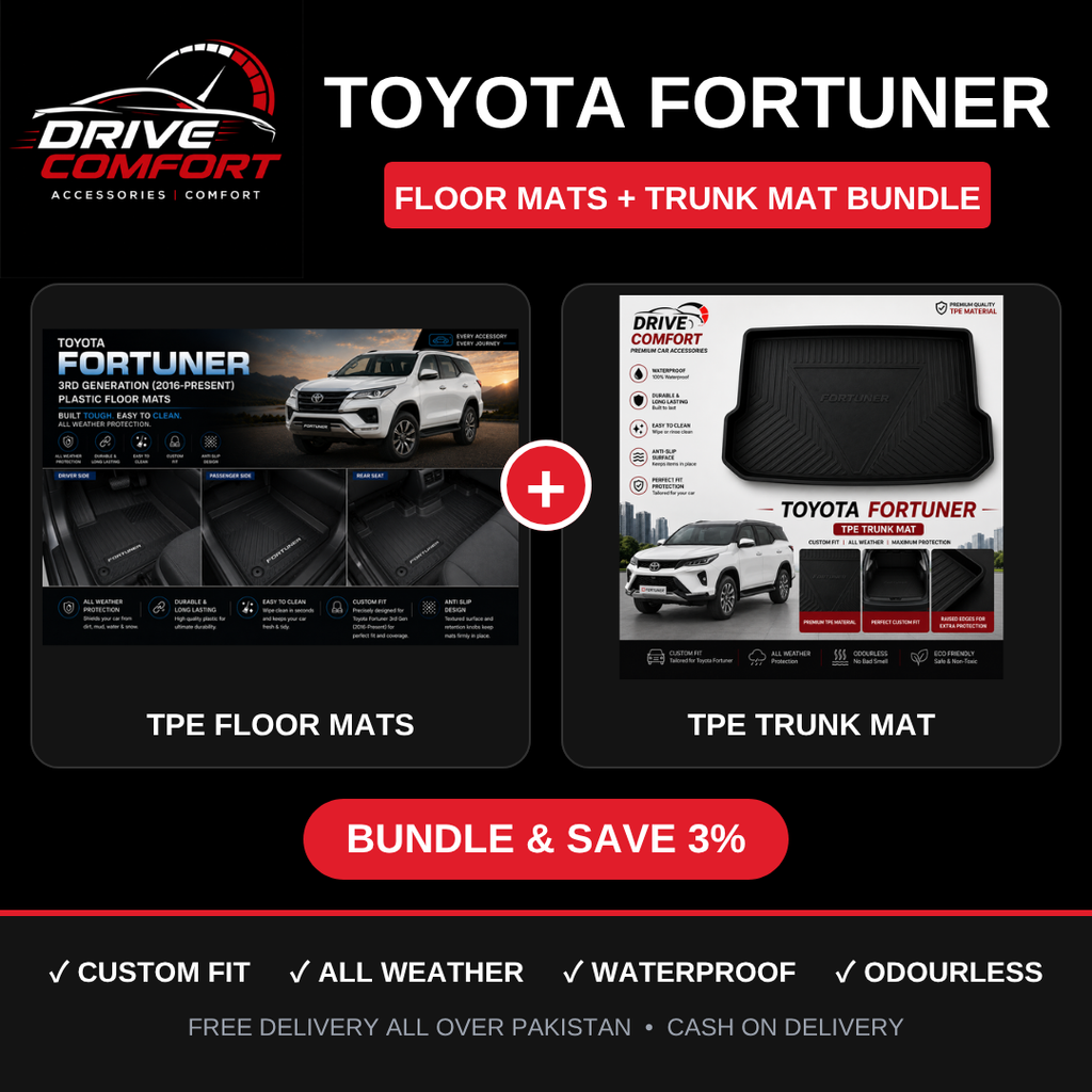Toyota Fortuner TPE Floor Mats + Trunk Mat Bundle