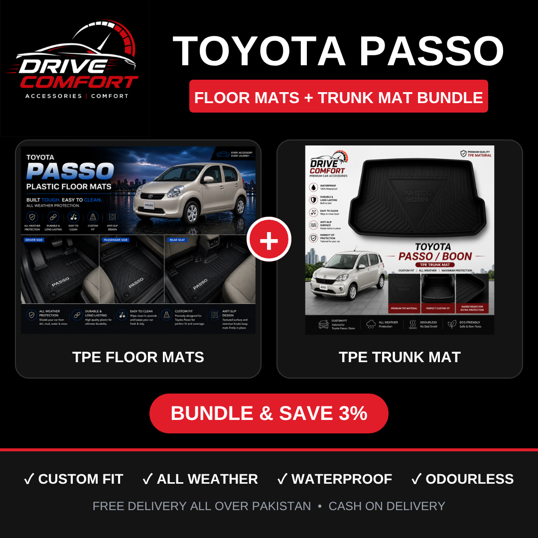 Toyota Passo TPE Floor Mats + Trunk Mat Bundle