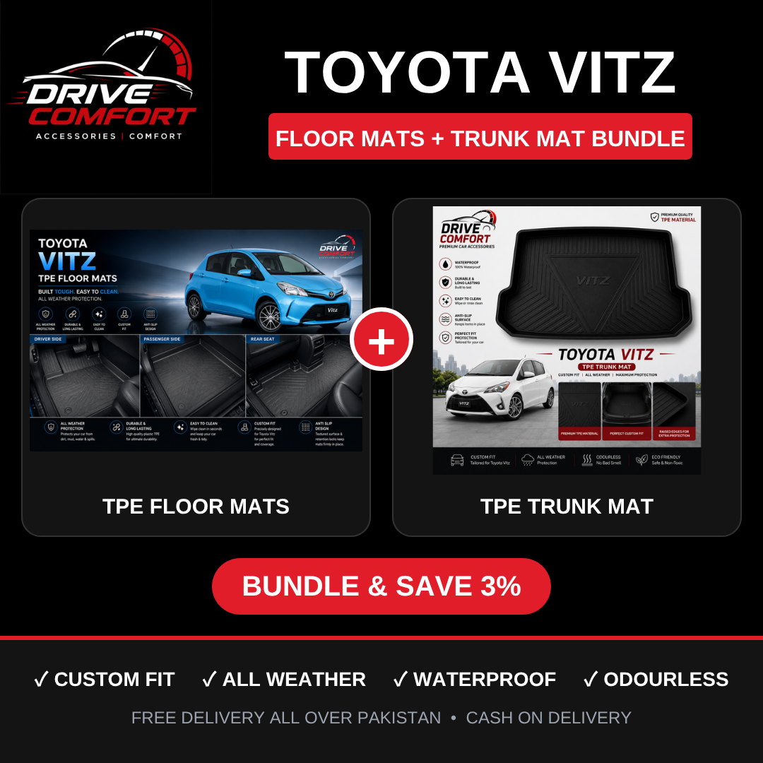 Toyota Vitz TPE Floor Mats + Trunk Mat Bundle