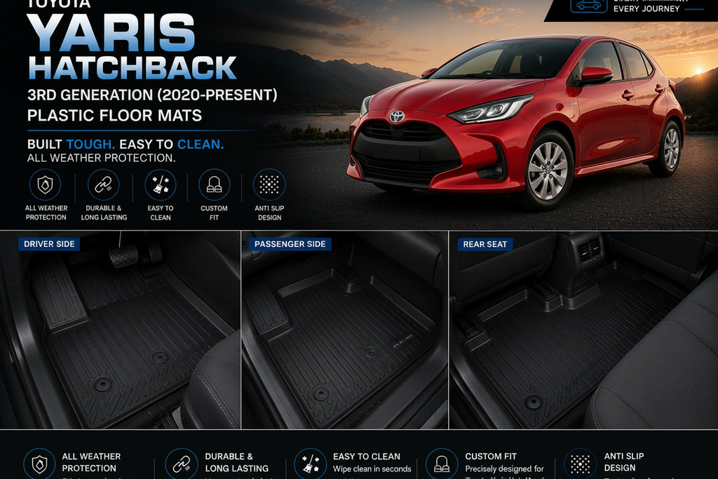 Toyota Yaris Hatchback Premium TPE Floor Mats Custom Fit All Weather Car Mats