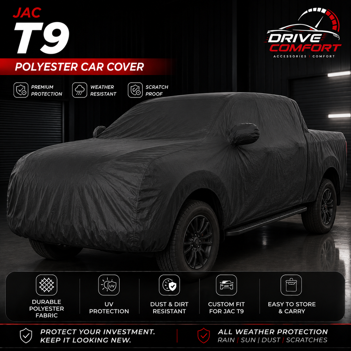 JAC T9 Polyester Car Top Cover – Premium All Weather Protection