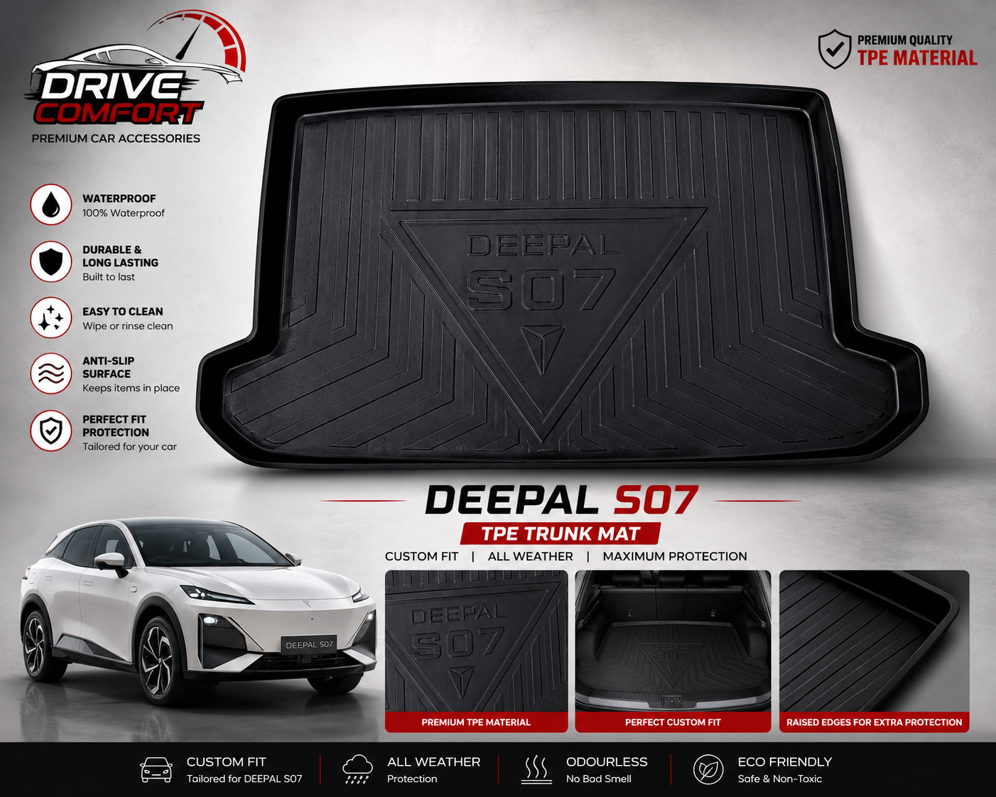 Deepal S07 TPE Trunk Mat – Premium Plastic Boot Protection