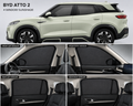 BYD Atto 2 Car Window Sun Shades Black 4 Piece UV Protection Set Without Logo