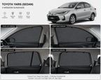 Toyota Yaris Car Window Sun Shades Black 4 Piece UV Protection Set Without Logo