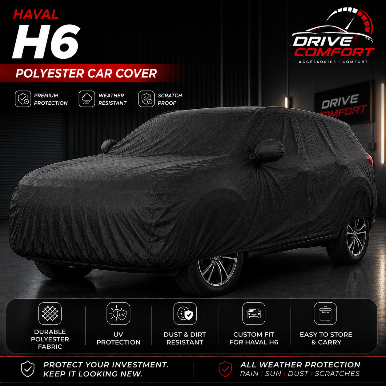 Haval H6 Polyester Car Top Cover – Premium All Weather Protection