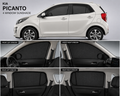 Kia Picanto Car Window Sun Shades Black 4 Piece Set With Logo