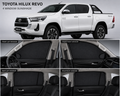 Toyota Revo Car Window Sun Shades Black 4 Piece UV Protection Set With Logo
