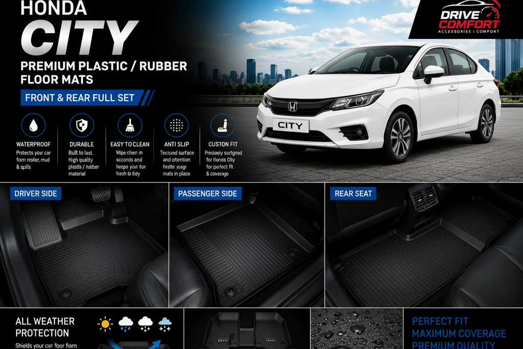Honda City Premium TPE Floor Mats Custom Fit All Weather Car Mats