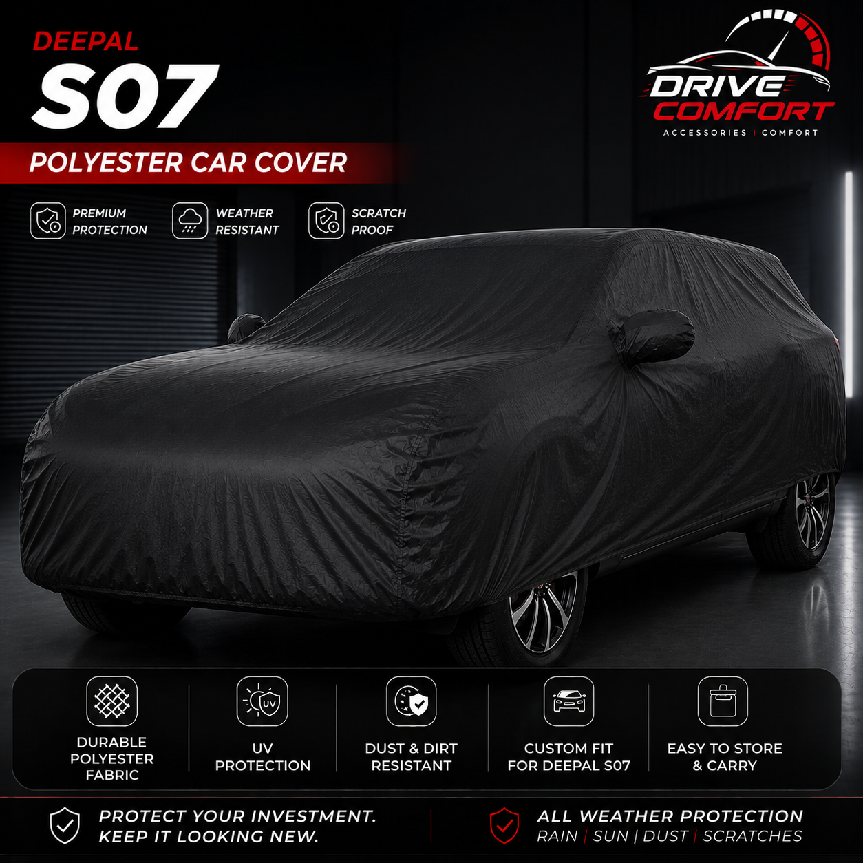 Deepal S07 Polyester Car Top Cover – Premium All Weather Protection