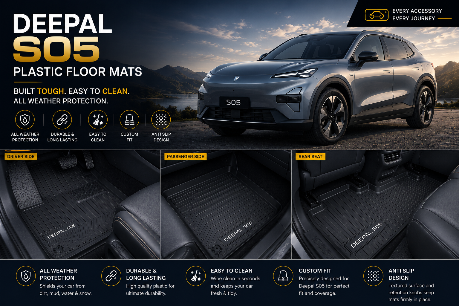Deepal S05 Premium TPE Floor Mats Custom Fit All Weather Car Mats
