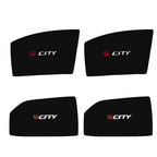 Honda City Car Window Sun Shades Black 4 Piece Set With Logo