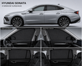 Hyundai Sonata Car Window Sun Shades Black 4 Piece UV Protection Set With Logo