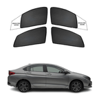Honda City Car Window Sun Shades Black 4 Piece Set With Logo