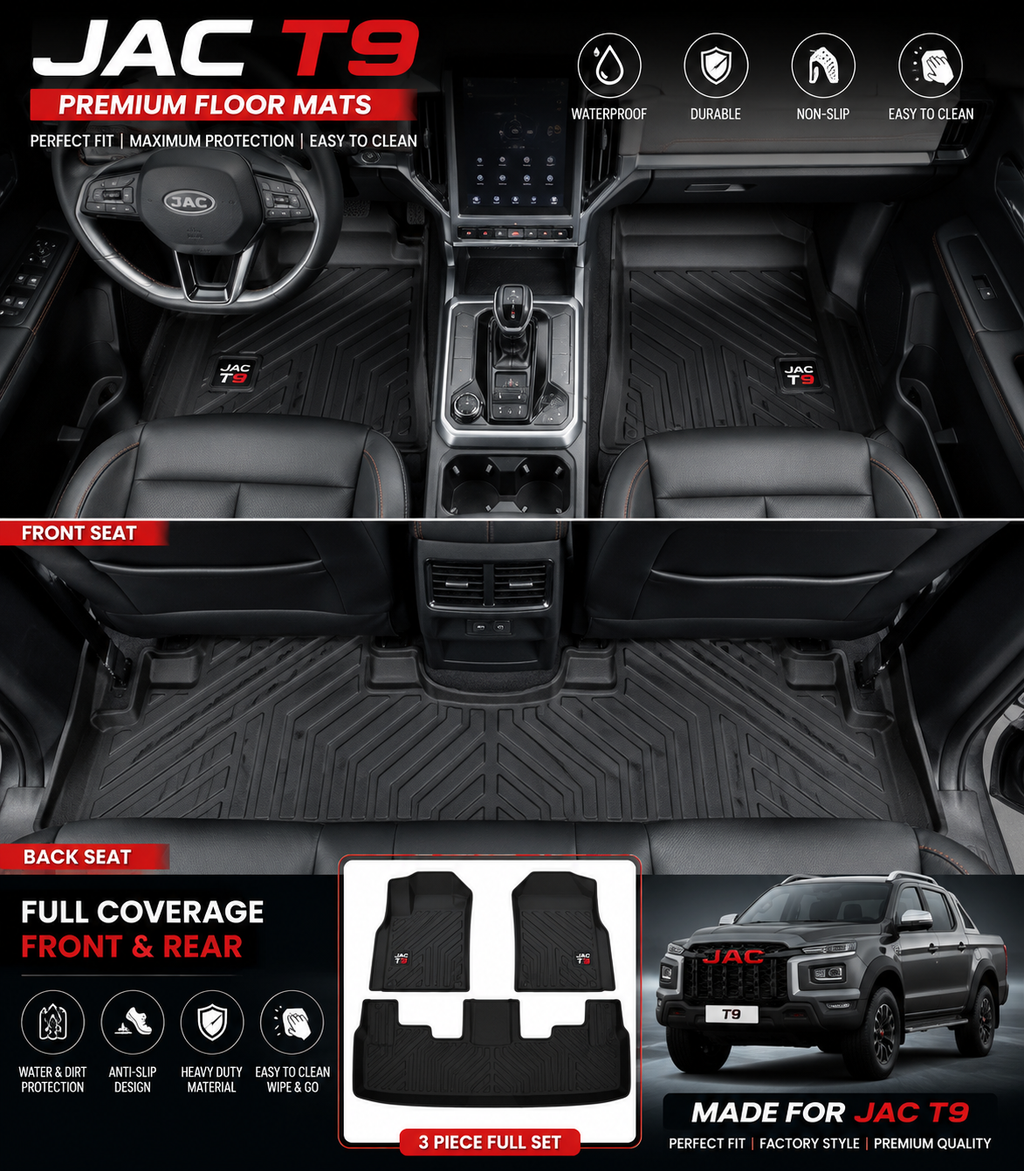 JAC T9 Premium TPE Floor Mats Custom Fit All Weather Car Mats