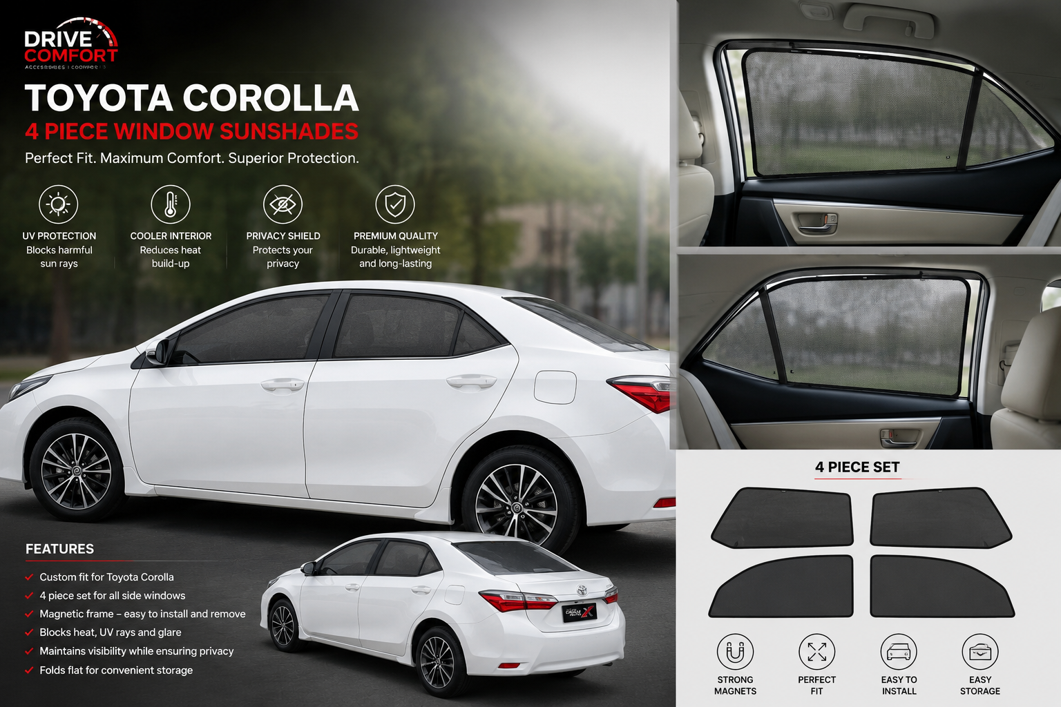 Toyota Corolla Shades With Logo