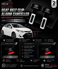 Toyota Corolla Seat Belt Clip Alarm Canceller – Metallic 2 Pcs Set