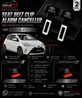 Toyota Vitz Seat Belt Clip Alarm Canceller – Metallic 2 Pcs Set