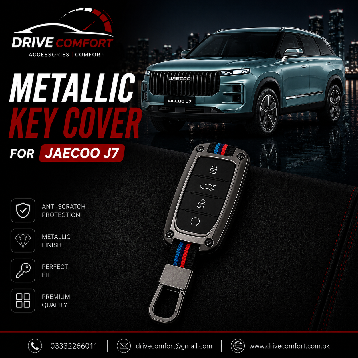 Jaecoo J7 Metallic Casing Key Cover – Best Protection