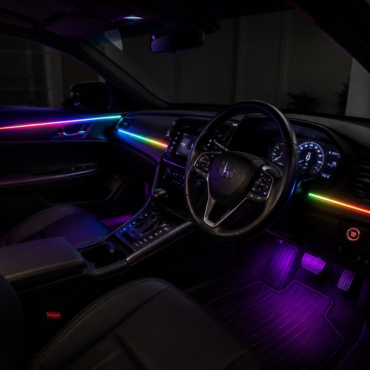 RGB Ambient Light Kit for Car – Bluetooth App Control | Music Sync | Multi Mode | Universal Fit All Cars