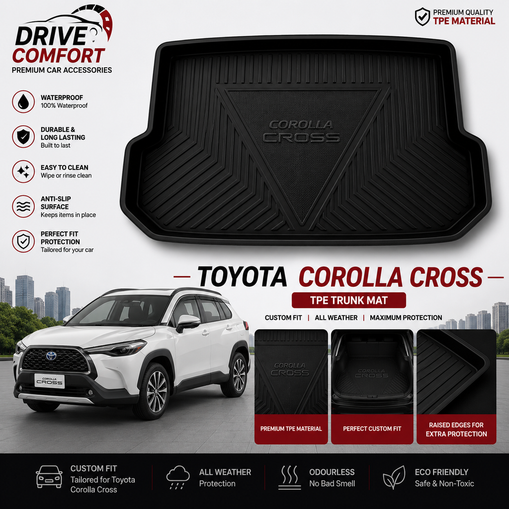 Toyota Corolla Cross TPE Trunk Mat – Premium Plastic Boot Protection