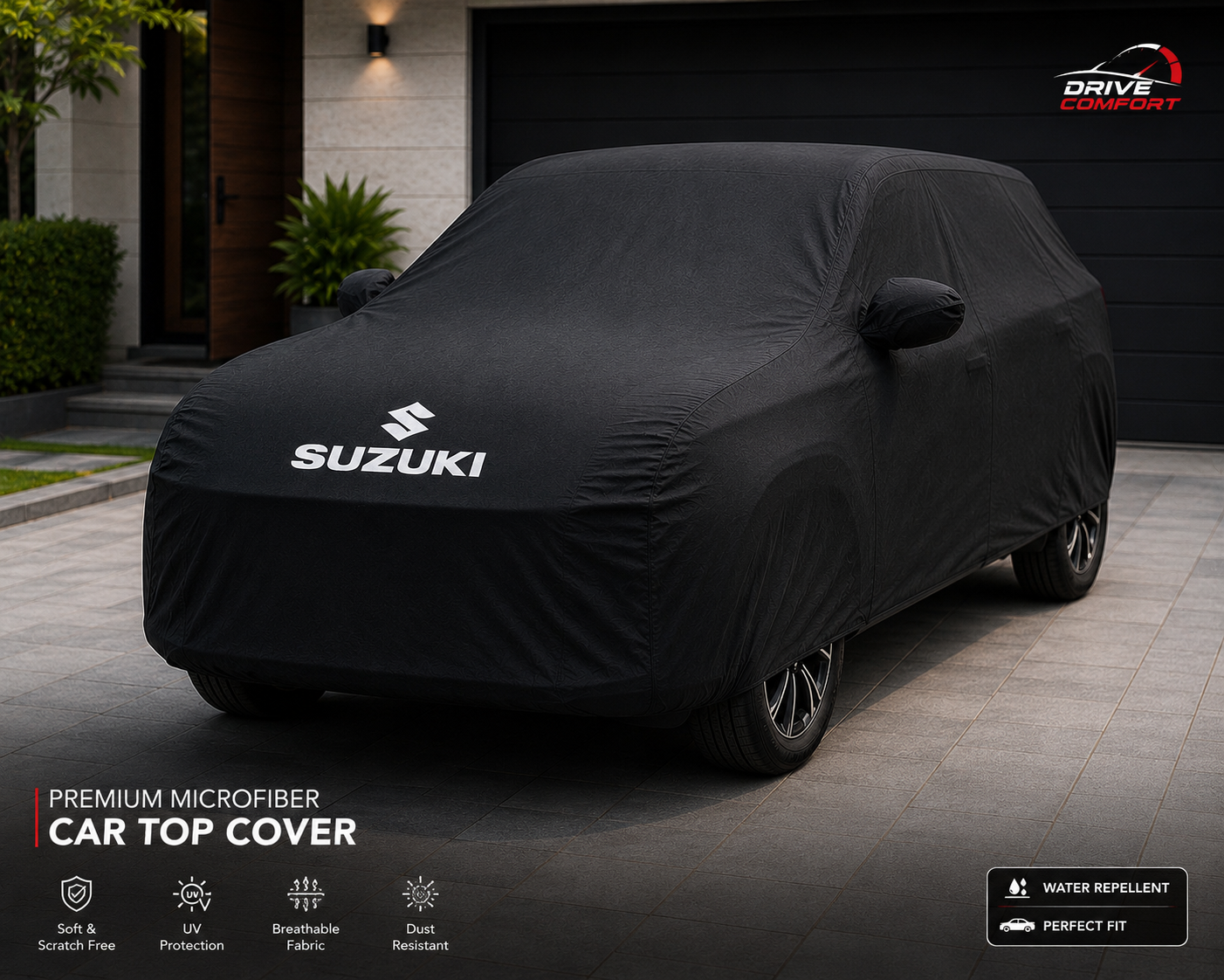 Suzuki Fronx Microfiber Top Cover with Suzuki Logo – Premium Inner & Outer Protection