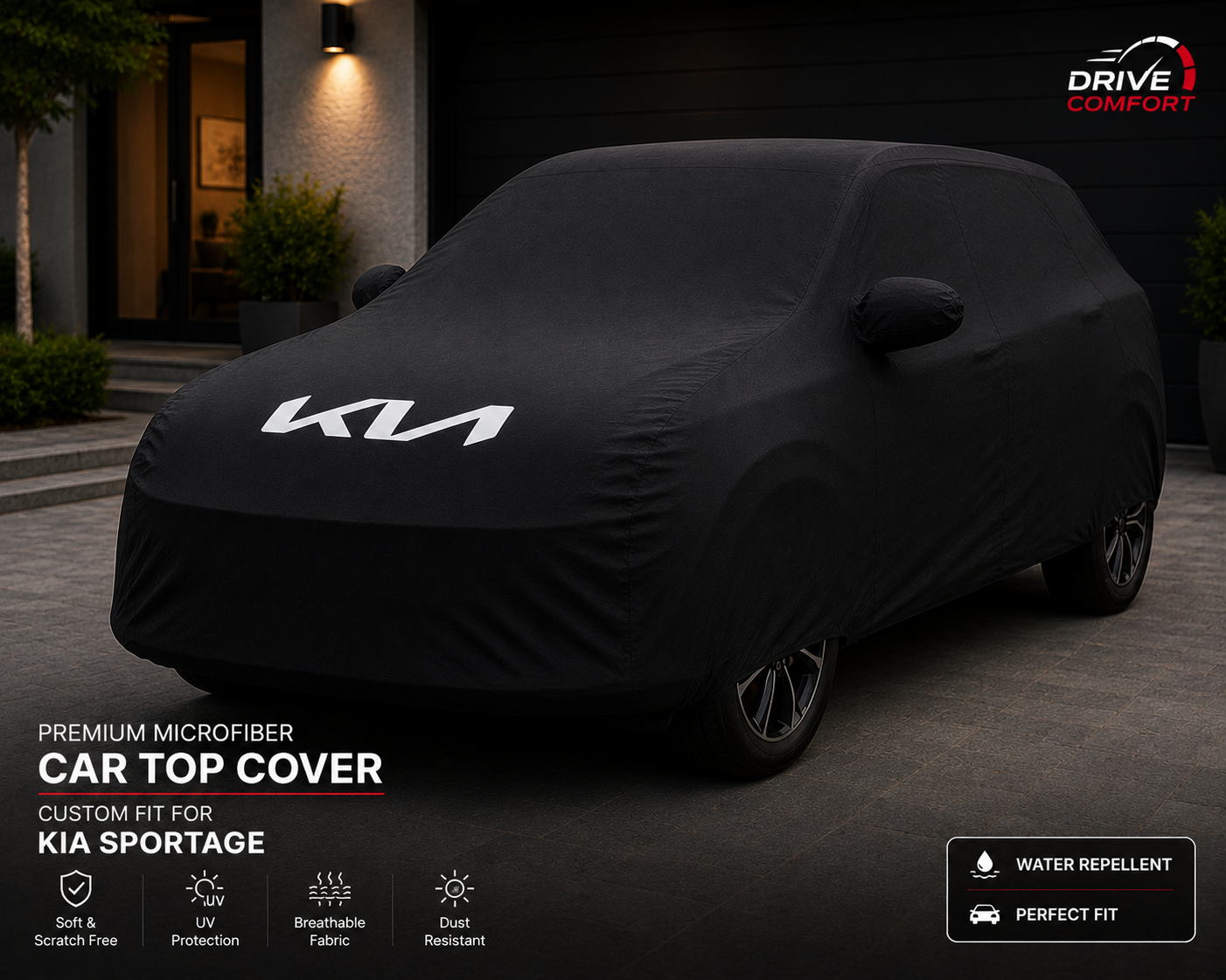 Kia Sportage Microfiber Top Cover with Kia Logo – Premium Inner & Outer Protection