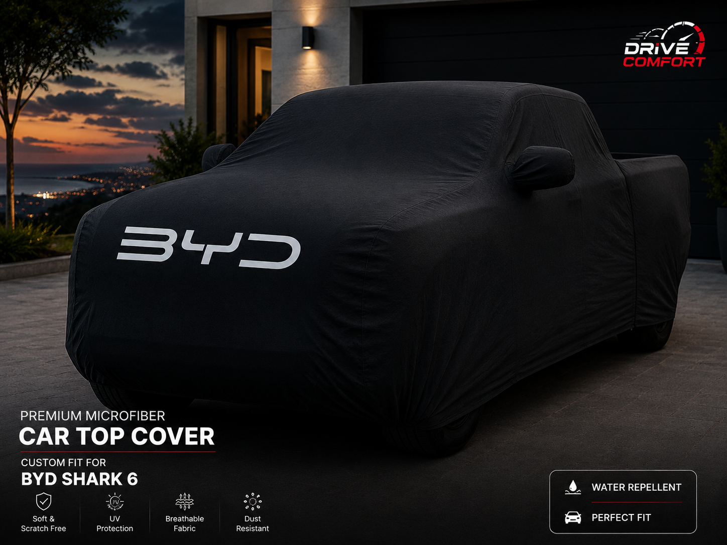 BYD Shark 6 Microfiber Top Cover with BYD Logo – Premium Inner & Outer Protection
