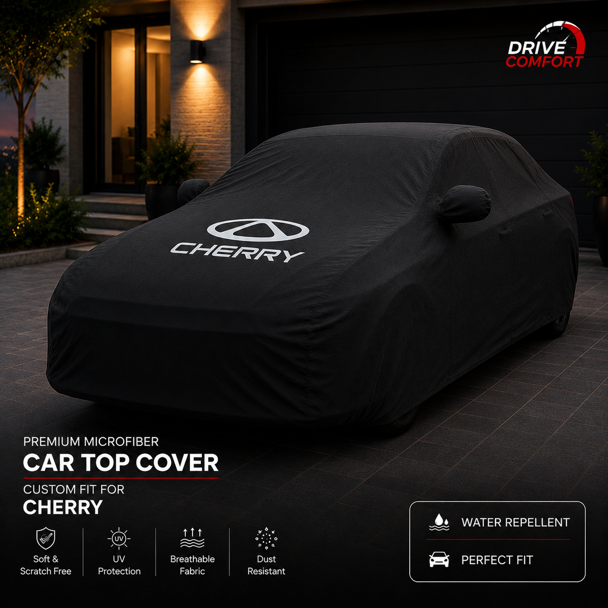 Chery Tiggo 7 Microfiber Top Cover with Chery Logo – Premium Inner & Outer Protection