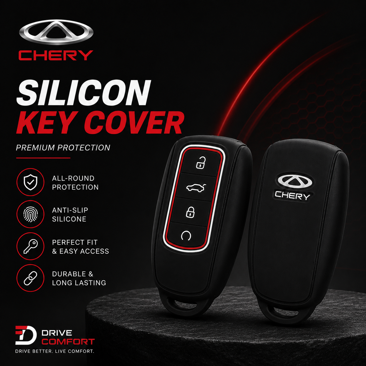 Chery Tiggo 7 Silicon Key Cover – Flexible Soft Protection Case