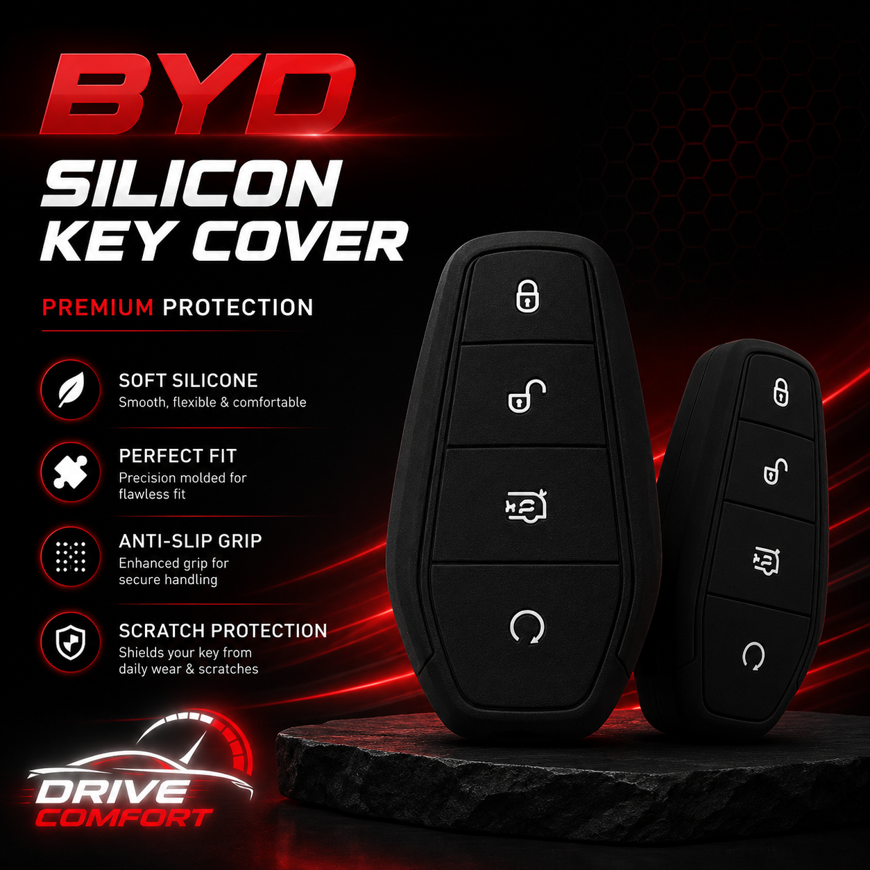 BYD Shark 6 Silicon Key Cover – Flexible Soft Protection Case