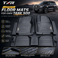 TXR Premium TPE Floor Mats with Door Sill Protection for GWM Tank 500 (Black) | Custom Fit