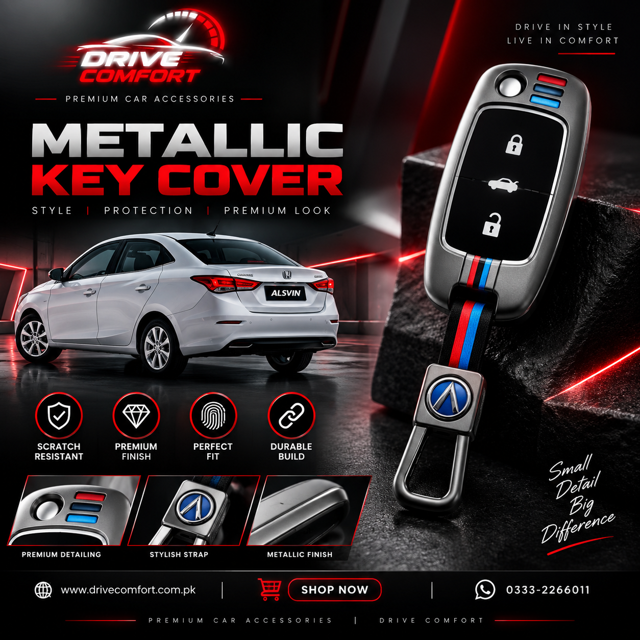 Changan Alsvin Metallic Casing Key Cover – Best Protection