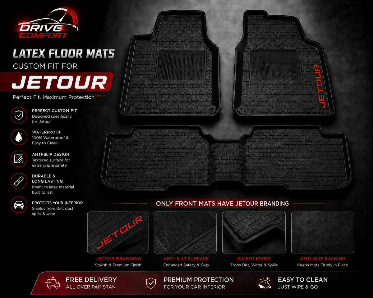 Jetour Dashing Custom-Fit Latex Floor Mats – Black