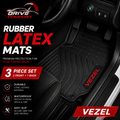 Honda Vezel Custom-Fit Latex Floor Mats – Black