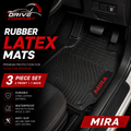 Daihatsu Mira Custom-Fit Latex Floor Mats – Black