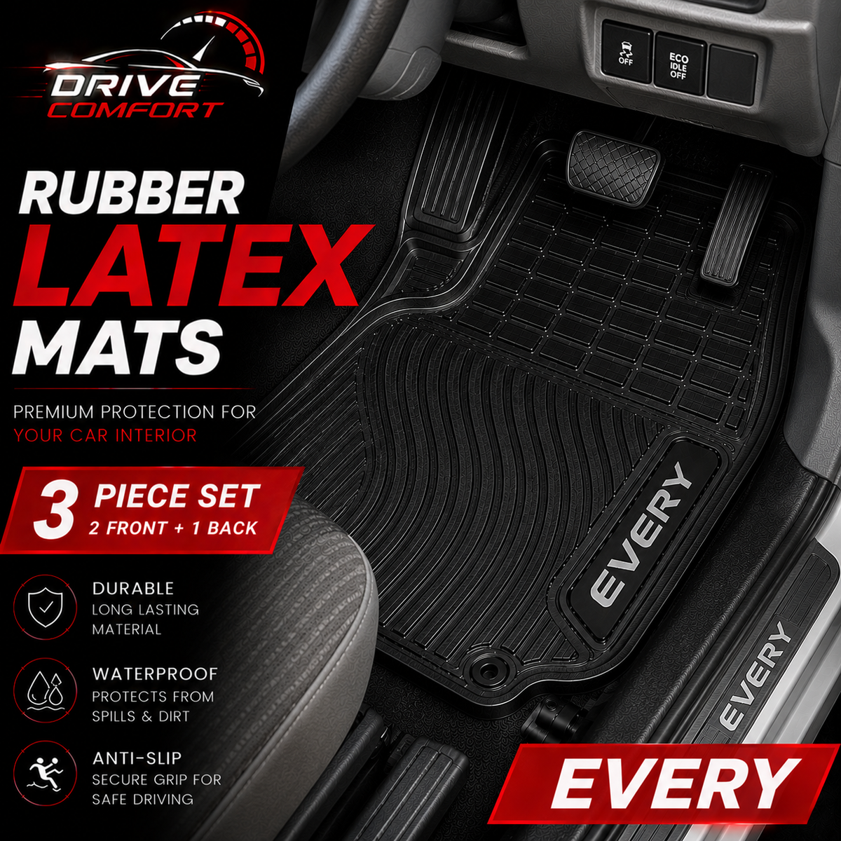Suzuki Every Custom-Fit Latex Floor Mats – Black