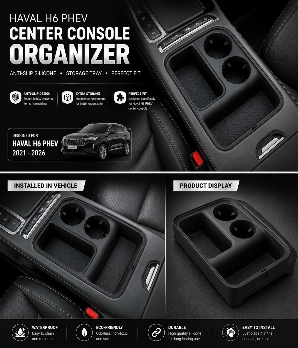 Haval H6 Silicone Console Protector Pad – Anti-Slip Cup Holder Cover