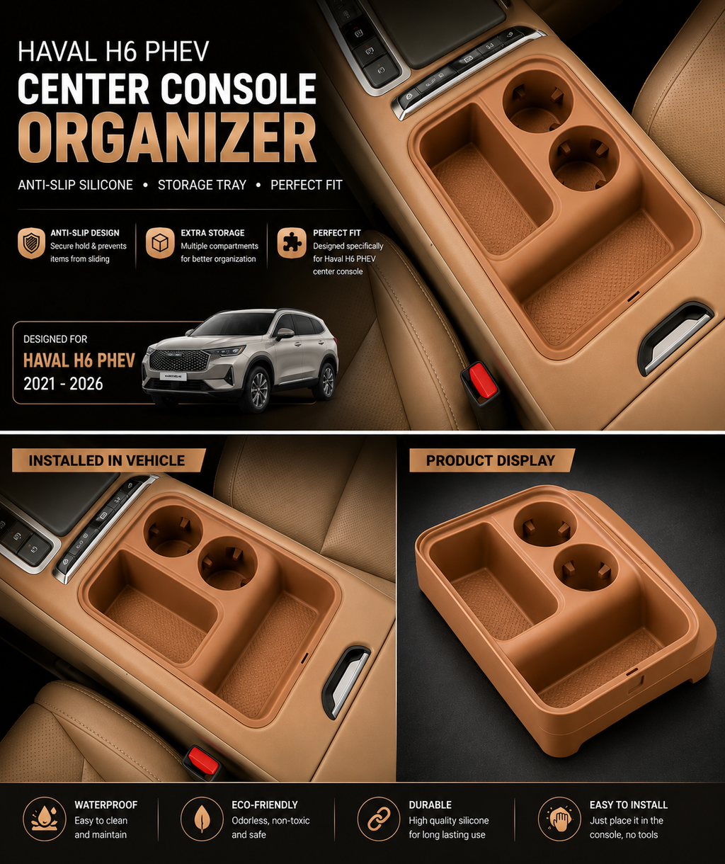 Haval H6 Silicone Console Protector Pad – Anti-Slip Cup Holder Cover
