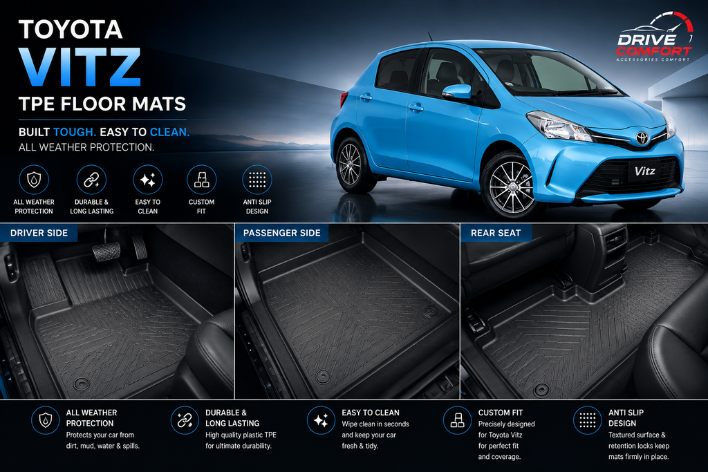 Toyota Vitz Premium TPE Floor Mats Custom Fit All Weather Car Mats