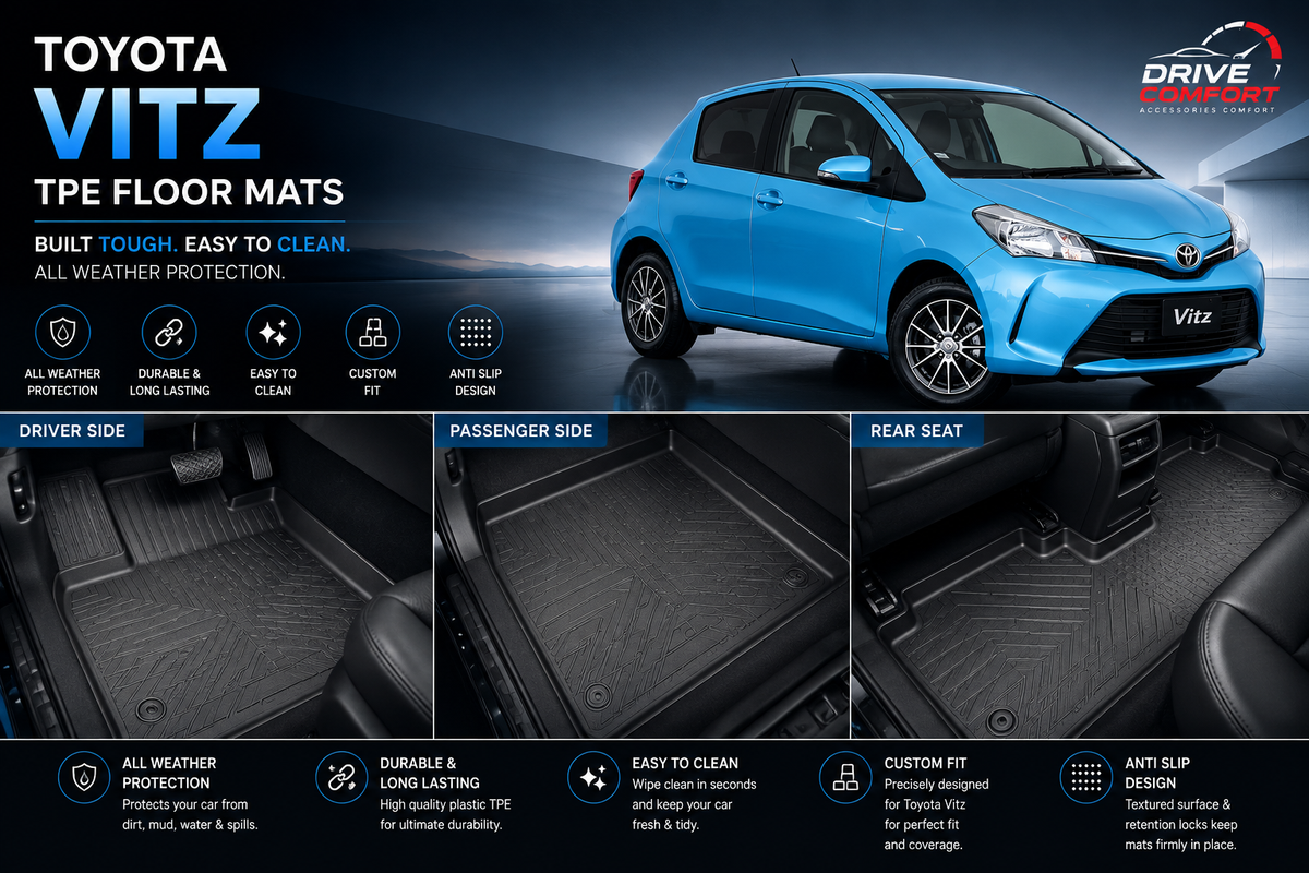 Toyota Vitz Premium TPE Floor Mats Custom Fit All Weather Car Mats