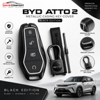 BYD Atto 2 Metallic Casing Key Cover – Black Edition