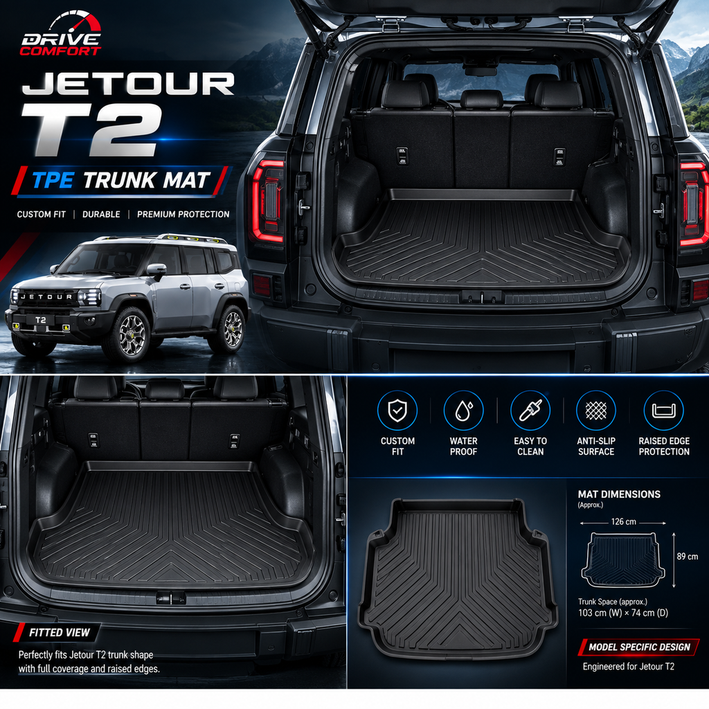 Jetour T2 TPE Trunk Mat – Premium Plastic Boot Protection