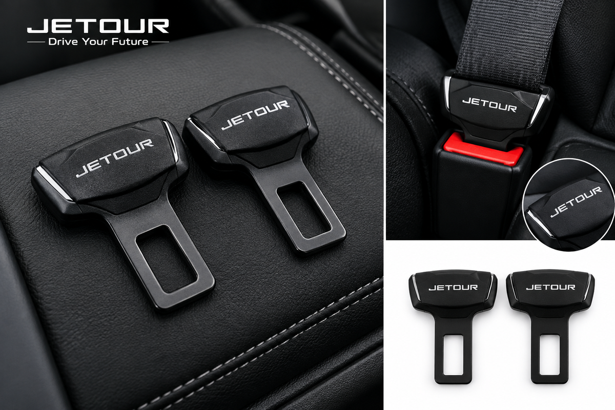 Jetour T2 Seat Belt Clip Alarm Canceller – Metallic 2 Pcs Set