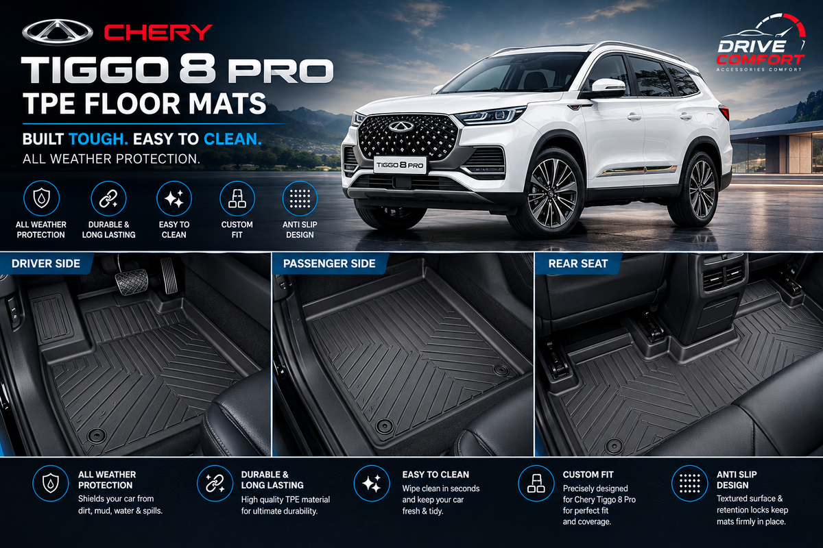 Chery Tiggo 8 / 8 Pro Premium TPE Floor Mats Custom Fit All Weather Car Mats