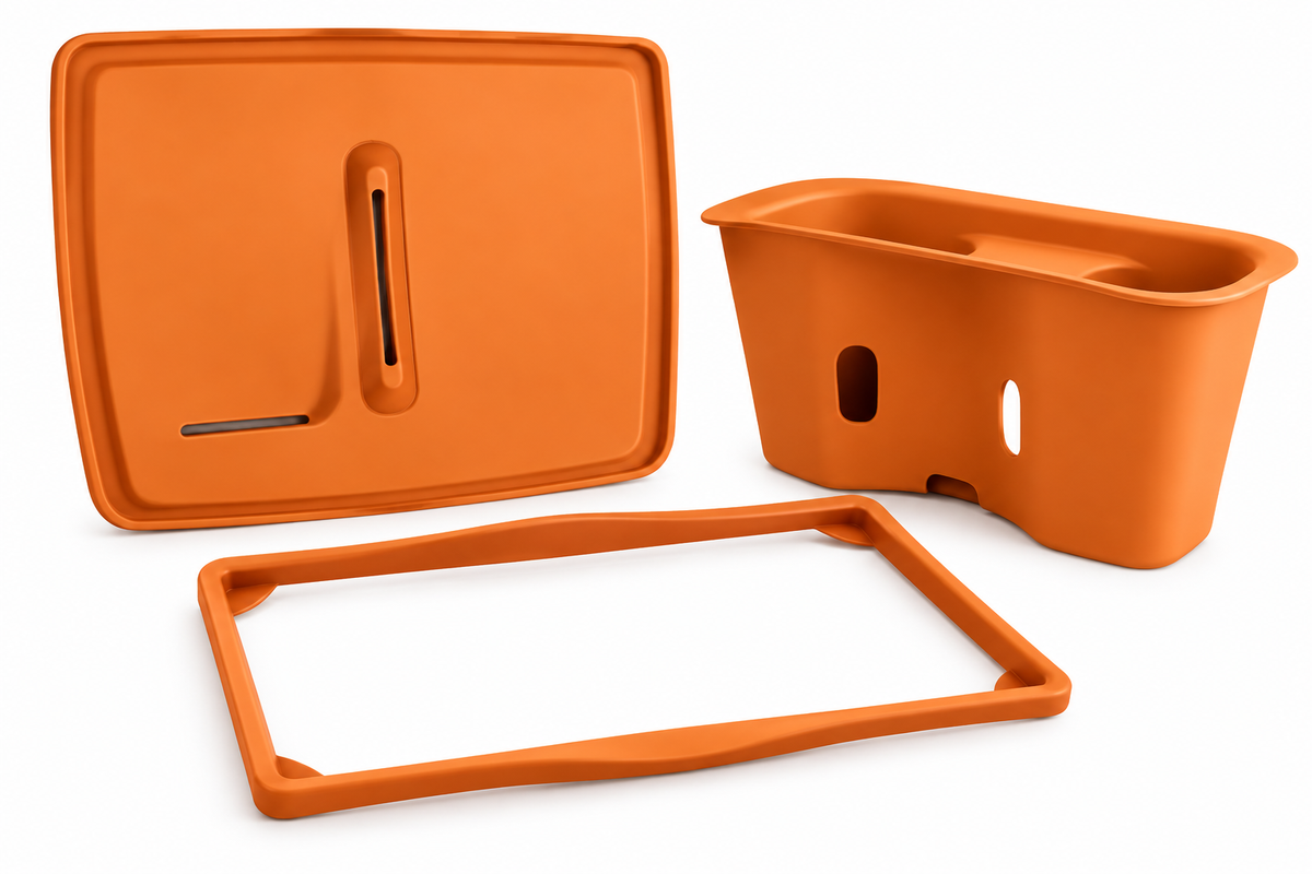 Deepal S05 Orange Silicone Interior Kit – 3-in-1 Bundle (Cup Holder + Wireless Charging Pad + Screen Cover)