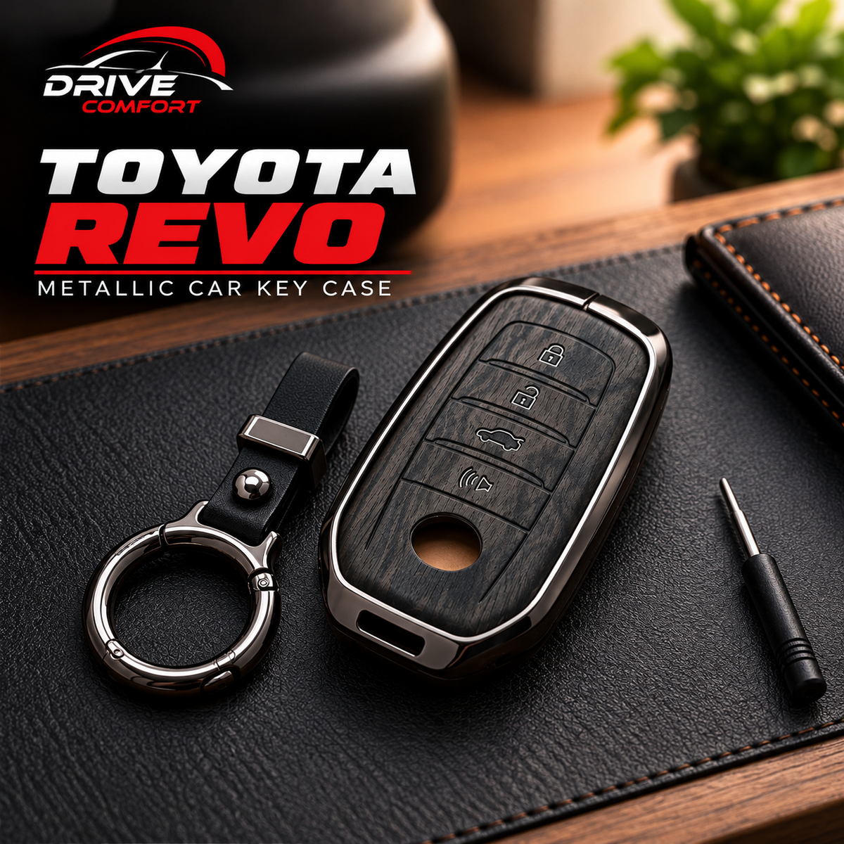 Toyota Revo Premium Leather Metal Key Cover – Premium Protection Case