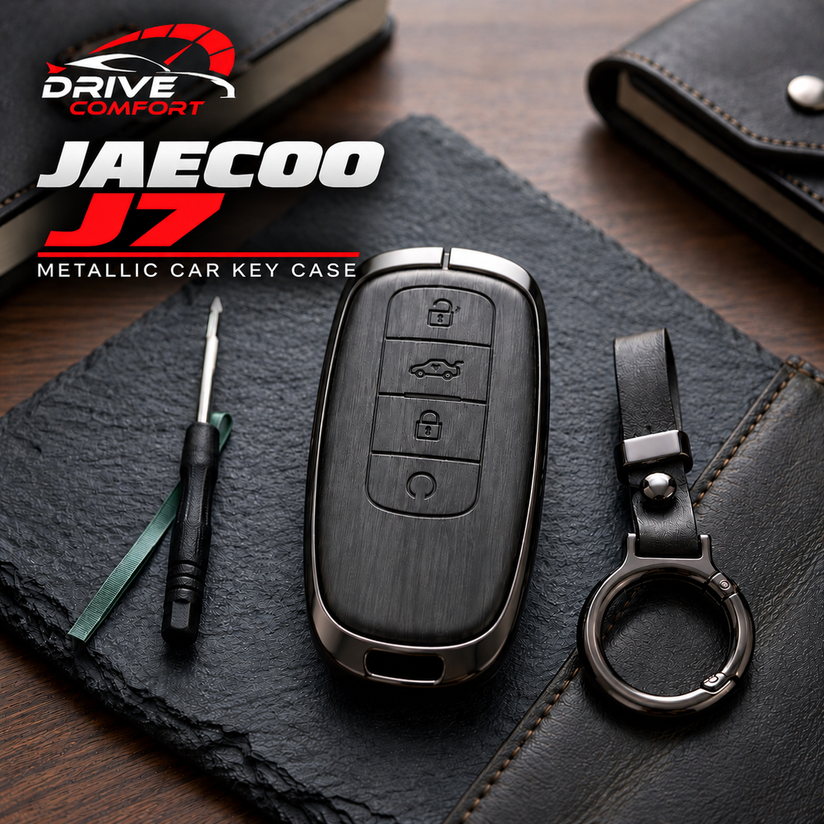 Jaecoo J7 Premium Leather Metal Key Cover – Premium Protection Case